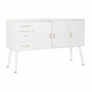 Sideboard DKD Home Decor   White Cream Natural Metal Paolownia wood 120 x 40 x 78,5 cm-0