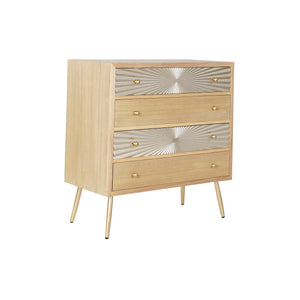 Chest of drawers DKD Home Decor Golden Natural Metal Fir MDF Wood Modern 80 x 40 x 87,5 cm-0