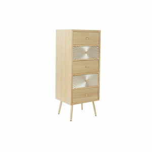 Chest of drawers DKD Home Decor Multicolour Golden Natural Metal Fir MDF Wood Modern 30 x 40 cm 45 x 38 x 117 cm-0