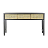 Console DKD Home Decor 135 x 38 x 76 cm Fir Natural Black-2