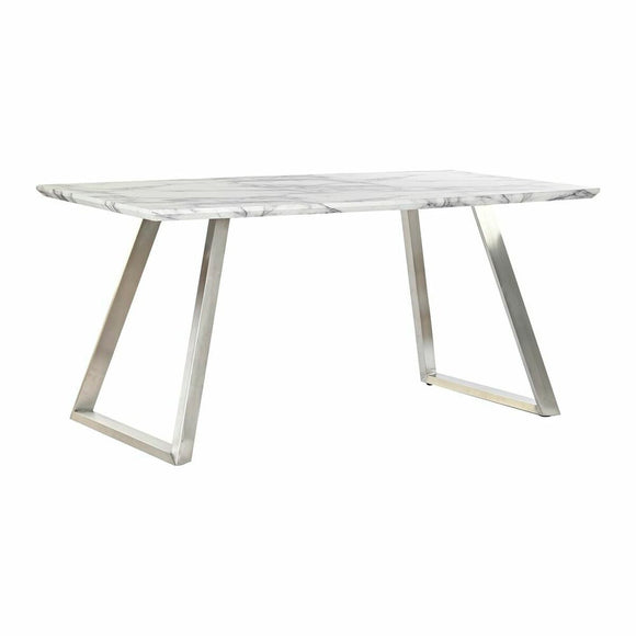 Dining Table DKD Home Decor Steel White 160 x 90 x 76 cm MDF Wood-0