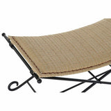 Bench DKD Home Decor   Black Metal Light brown Rattan (94 x 49 x 44 cm)-4