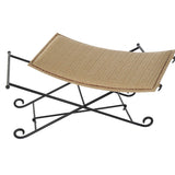 Bench DKD Home Decor   Black Metal Light brown Rattan (94 x 49 x 44 cm)-2