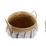 Basket set DKD Home Decor 39 x 39 x 55 cm Bamboo Fringe Boho-3