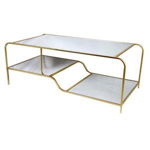 Centre Table DKD Home Decor Glamour Golden Metal Mirror 120 x 60 x 45 cm-0