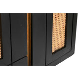 Sideboard DKD Home Decor Black Rattan Mango wood 160 x 40 x 90 cm-3