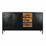 Sideboard DKD Home Decor Brown Black Metal Mango wood (160 x 40 x 90 cm)-2