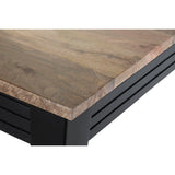 Dining Table DKD Home Decor Natural Black Metal Mango wood (200 x 90 x 75 cm)-4