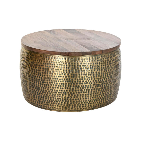 Centre Table DKD Home Decor Golden Metal Mango wood 74 x 74 x 44 cm-0