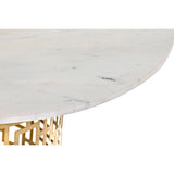 Centre Table DKD Home Decor White Golden Metal Marble 76 x 76 x 43 cm-2
