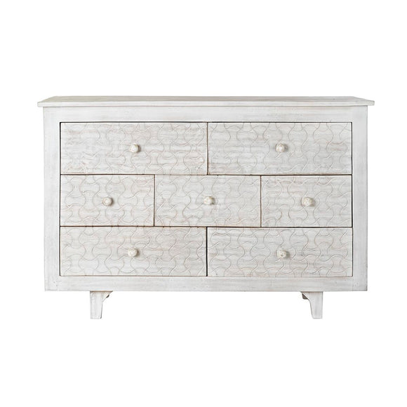 Chest of drawers DKD Home Decor White Multicolour Metal Mango wood Indian Man 30 x 40 cm 112 x 35 x 75 cm-0