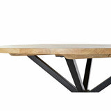Dining Table DKD Home Decor 127 x 127 x 75 cm Natural Black Metal Aluminium Mango wood-3