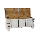 Chest DKD Home Decor Metal White Mango wood (116 x 40 x 45 cm)-3