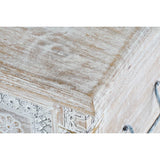 Chest DKD Home Decor 88 x 40 x 45 cm White Brass Mango wood-2