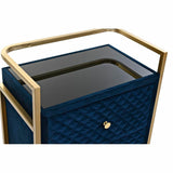 Nightstand DKD Home Decor 60 x 35 x 74 cm Crystal Blue Golden-4