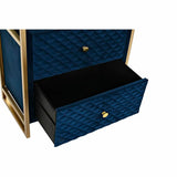 Nightstand DKD Home Decor 60 x 35 x 74 cm Crystal Blue Golden-2