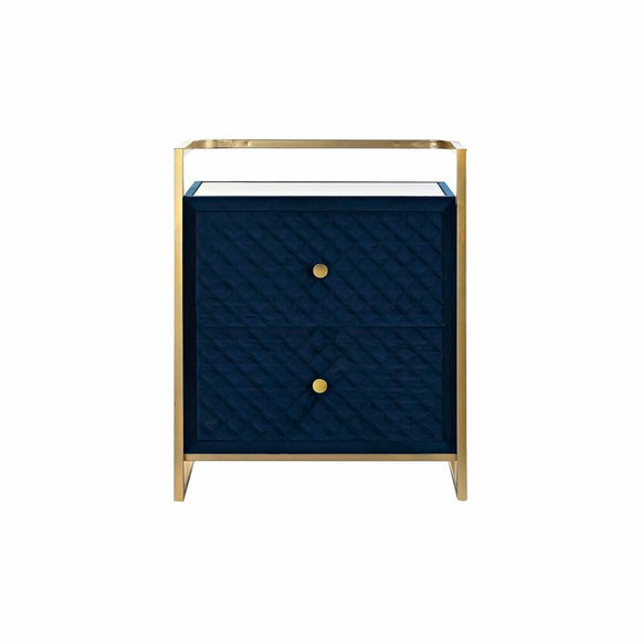 Nightstand DKD Home Decor 60 x 35 x 74 cm Crystal Blue Golden-0