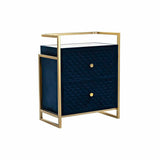 Nightstand DKD Home Decor 60 x 35 x 74 cm Crystal Blue Golden-1