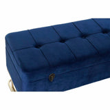 Bench DKD Home Decor   Blue Golden Metal Velvet (90 x 40 x 47 cm)-3