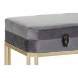 Bench DKD Home Decor   Grey Golden Metal Velvet (80 x 40 x 47 cm)-2