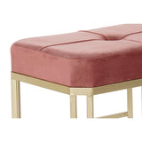 Bench DKD Home Decor   Pink Metal Velvet (120 x 40 x 46 cm)-1