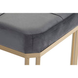 Bench DKD Home Decor   Grey Metal Velvet (120 x 40 x 47 cm)-1