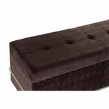 Bench DKD Home Decor   Golden Metal Brown Velvet (120 x 42 x 48 cm)-2