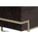 Bench DKD Home Decor   Golden Metal Brown Velvet (120 x 42 x 48 cm)-1