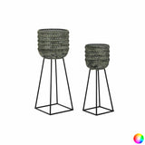 Set of Planters DKD Home Decor Worn 32 x 32 x 84 cm Metal (2 Units)-3