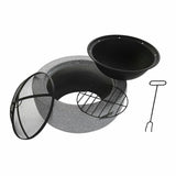 Brazier DKD Home Decor Black Grey Metal Fibreglass 60 x 60 x 33 cm-3