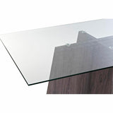 Dining Table DKD Home Decor Crystal Grey Metal Transparent 160 x 90 x 75 cm 30 x 40 cm MDF Wood-1