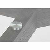 Dining Table DKD Home Decor Crystal Grey Transparent MDF Wood (160 x 90 x 75 cm)-5