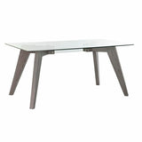 Dining Table DKD Home Decor Crystal Grey Transparent MDF Wood (160 x 90 x 75 cm)-0