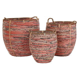 Basket set DKD Home Decor Peach Natural Boho 52 x 52 x 58 cm-2