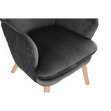 Armchair DKD Home Decor Natural Dark grey Polyester Wood 66 x 67 x 92 cm-6