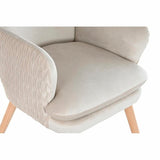 Armchair DKD Home Decor Beige Natural Polyester Wood 67 x 70 x 95 cm-5
