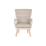 Armchair DKD Home Decor Beige Natural Polyester Wood 67 x 70 x 95 cm-2