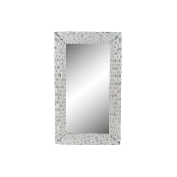 Wall mirror DKD Home Decor Crystal MDF White wicker Cottage (87 x 147 x 4 cm) (87 x 4 x 147 cm)-0