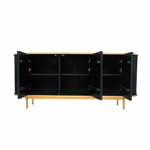 Sideboard DKD Home Decor 177 x 45 x 75 cm Natural Black Oak Mango wood-0