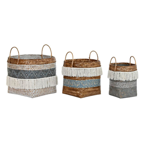 Basket set DKD Home Decor 49 x 49 x 57 cm Bamboo Boho-0