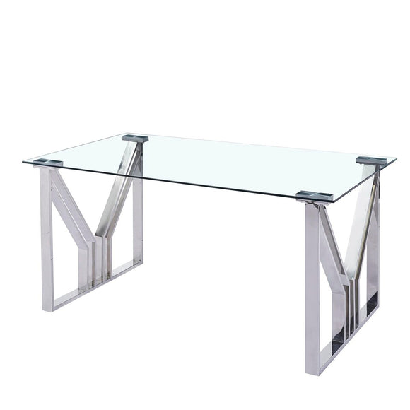 Dining Table DKD Home Decor Crystal Steel (180 x 90 x 75 cm)-0