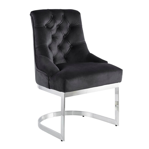 Dining Chair DKD Home Decor Black Silver 60 x 58 x 93 cm-0