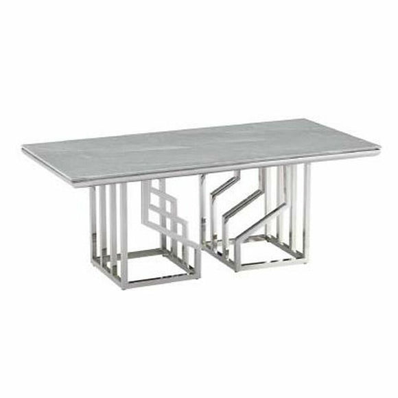 Centre Table DKD Home Decor White Silver Crystal Steel 120 x 60 x 40 cm-0