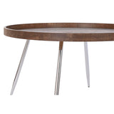 Centre Table DKD Home Decor Brown Silver Metal Steel MDF Wood 30 x 40 cm 78 x 78 x 41,5 cm-1
