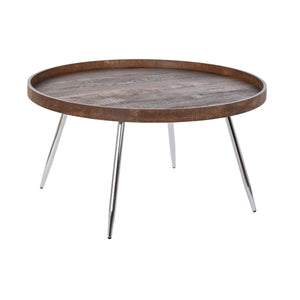 Centre Table DKD Home Decor Brown Silver Metal Steel MDF Wood 30 x 40 cm 78 x 78 x 41,5 cm-0