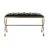 Foot-of-bed Bench DKD Home Decor 90 x 38 x 52 cm Golden Metal Green Metallic-3