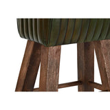 Stool DKD Home Decor Wood Brown Leather Green (41 x 30 x 79 cm)-1