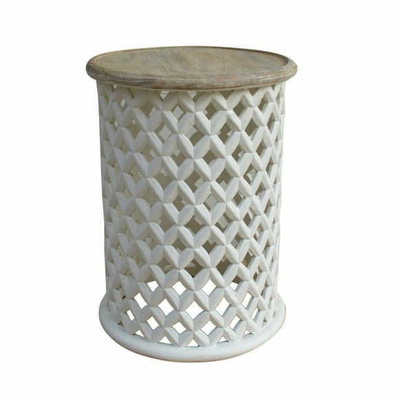 Side table DKD Home Decor White Natural Mango wood 45 x 45 x 62 cm-0