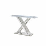 Console DKD Home Decor White Grey Silver Crystal Steel 120 x 40 x 75 cm-1