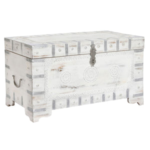 Chest DKD Home Decor White Light brown Mango wood 78,7 x 43 x 45,7 cm-0